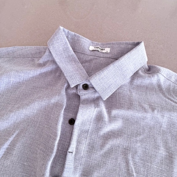 Men's Shirts Short Sleeve Casual Button Down Shirt Linen Blend XXL fits like XL - Picture 4 of 8